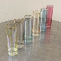 Retro színes csőpohár 6db