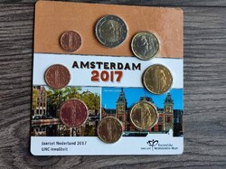 HOLLANDIA 1 EURO CENT - 2 EURO 2017 AMSZTERDAM 8 DARABOS SOR WILLEM-ALEXANDER (VILMOS SÁNDOR) !