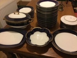 Mz Austria dinnerware set, cobalt gold, antique