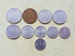 Németország NDK 10 db Különböző Érme 1,5,10 20,50 Pfennig 1958-1980