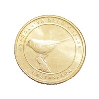 Törökország,1 kurus 2021 - Antólia madarai - Széncinke aUNC+ bronz