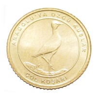 Törökország,1 kurus 2021 - Antólia madarai - Futómadár aUNC+ bronz