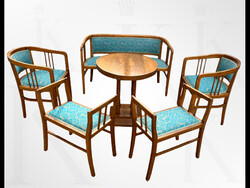 Antik Art Nouveau, Jugendstil, szecessziós 6 részes komplett szalon ülőgarnitúra