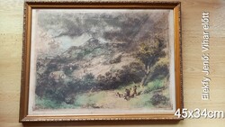 Jenő Elekfi: Before the storm. Colored etching