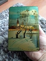 Fedoskino ékszerdoboz