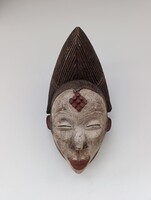 Afrikai maszk patinás fa maszk Punu népcsoport Gabon africká maska afrikanische Maske D304 669 6187