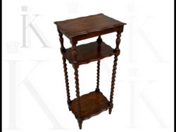 Csavart oszlopos antik fa posztamens polc