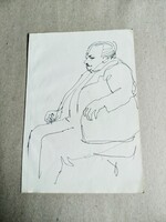 Szász Endre (1926 - 2003) festőművész vázlatrajza