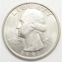 USA,quarter dollar 1991 D aUNC+ réz