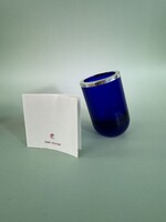 Cleto Munari kobaltkék üveg ezüst peremmel – Fidia megrendelésre-jelzett - ua1140