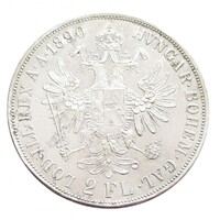 Ausztria,2 florin 1890 EF ezüst 24.69g900