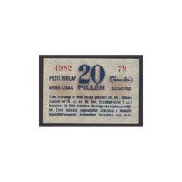 Magyarország,20 fillér 1919 - Pesti Hírlap aUNC-