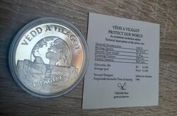 Védd a világot ezüst érme 1000 Forint (1994) certivel, kapszulázva