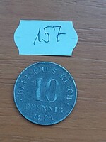 NÉMET BIRODALOM DEUTSCHES REICH 10 PFENNIG 1921 Cink, II. Vilmos  157.