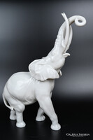 LARGE HEUBACH PORCELAIN ELEPHANT SCULPTURE