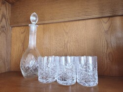 6 db whiskey-s kristály pohár + üveg
