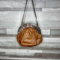 Vintage bőr tarisznya, kistáska