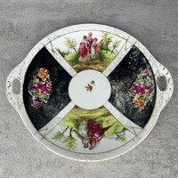 Oepiag royal: Carl Knoll-style porcelain tray with gilded edge