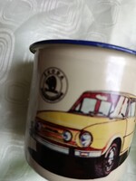 Skoda lemez bögre ritka
