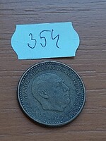 SPANYOLORSZÁG 1 PESETA 1947 (51)  Francisco Franco, Alumíniumbronz  354.