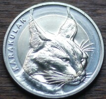 Törökország bimetál emlék 1 kurus 2021 (Sivatagi hiúz)