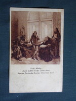Képeslap,művészet,Zichy Mihály,szent Gellért tanítja Szent Imrét,Szt. Imre év főrendezőség kiad,1930