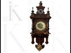 Szecessziós, antik felesütős könyvtáróra falióra