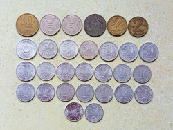 Magyarország 29 db Különböző Érme 20 50 Fillér 1 2 5 10 Forint 1950-1991