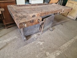 Antik gyalupad régi gyalupad népi munka asztal satu asztal munka pad