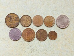 Jugoszlávia 9 db Különböző Érme 5 10 20 Para 1 10 50 Dínár 1955-1990
