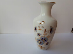 16 cm- es Zsolnay búzavirágos kézzel festett, aranyozott váza
