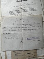 Korabeli hivatalos dokumentum-együttes – Fiume, Kaposvár, Budapest (1900–1930)