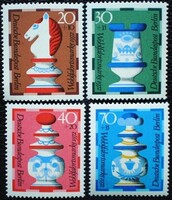BB435-8/ Németország - Berlin 1972 Népjólét - Sakkfigurák bélyegsor postatiszta