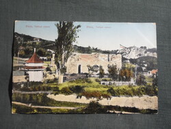 Képeslap,Pécs,Tettyei romok látkép,részlet,Fürst Lipót dohányáruda kiadás,Pécs,1914-