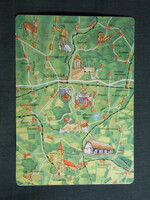 Képeslap,térképes,Szigetvár és környéke,Rózsafa,Kákics,Merenye,Lakócsa,Sellye,Gyűrűfű,1971