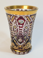 Meseszép antik biedermeier Bohemia üveg pohár /19.sz.