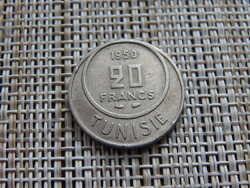 Tunézia  20 francs 1954