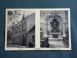 Képeslap,Bonyhád,Zárda,Zárdakápolna látkép,részlet,Barasits,Dohányáruda kiadás Bonyhád,1934-