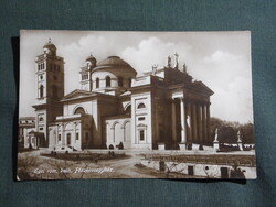 Képeslap,Eger,Róm. kat. Főszékesegyház,templom látkép,részlet,Baross nyomda kiadás,1940-