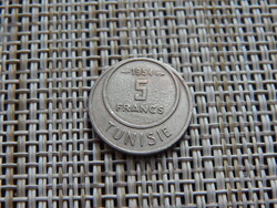 Tunézia  5 francs 1954