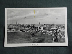 Képeslap,Szerbia,Újvidék,Novi Sad,Dunai vas híd,Danube bridge látkép,Zima Károly kiadás,1940-