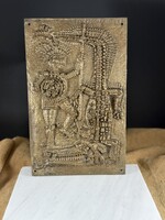 Kopcsányi Ottó - Sárkányölő Szent György bronz fali képe