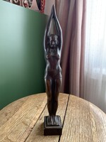 Antik orosz art deco stílusú bronz szobor, női úszó 1,6kg