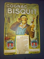 Antique Original Cognac Bisquit & Dubouche Advertising Cardboard