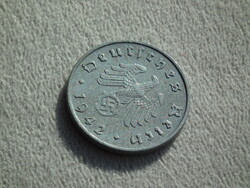 Németország, horogkeresztes birodalmi 10 Pfennig (Reichspfennig), 1942 A
