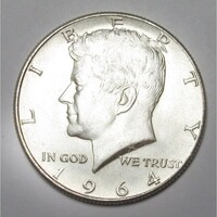 USA,Half dollar 1964 aUNC+  12.50g900