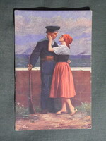 Képeslap,Osztrák Magyar haditengerészet légierő,katona,matróz levél,1917-