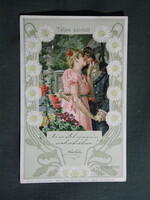 Képeslap,litho,H. Schubert grafika,romantika,szerelem,női modell,Neuber Rafael kiadás Bécs,1900-