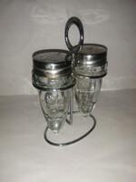 Üveg sószóró fém tartóban (14/d)