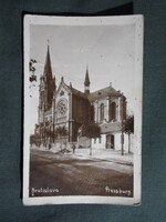 Képeslap,Szlovákia,Bratislava,Pozsony,Blumentálskej ulice,kostol,templom,városi látkép,1920-